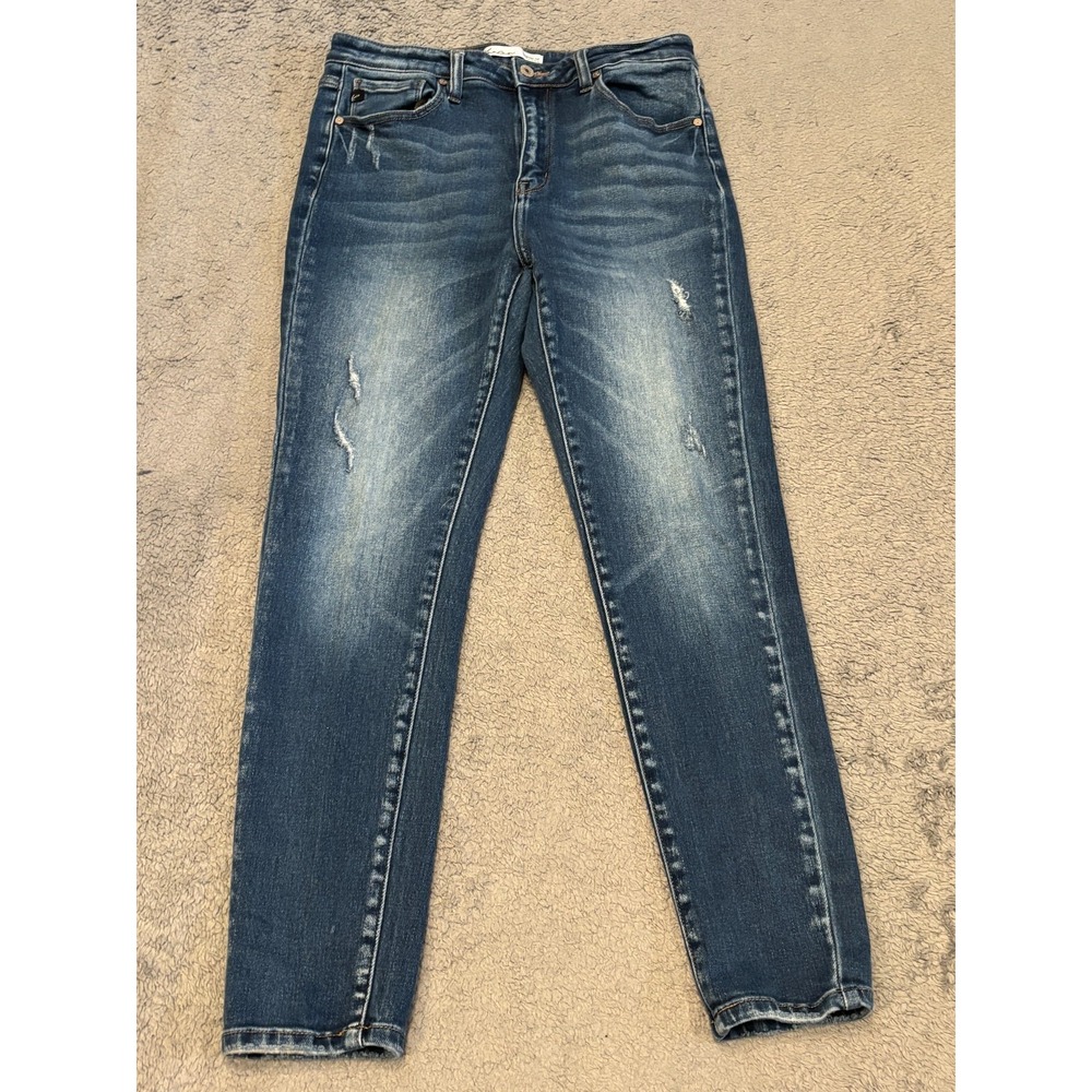 KanCan Jeans Womens 30 Dark Wash Blue Distressed Skinny Stretch Casual 116618